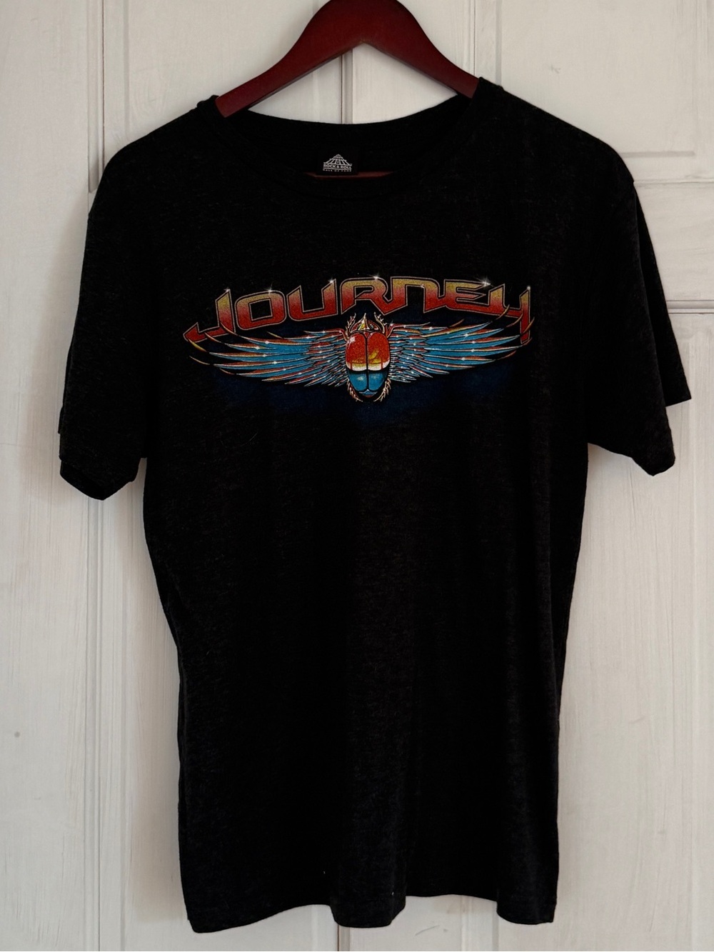 JOURNEY Women’s Black Rock & Roll Hall Of Fame Short Sleeve Band Tee Size M